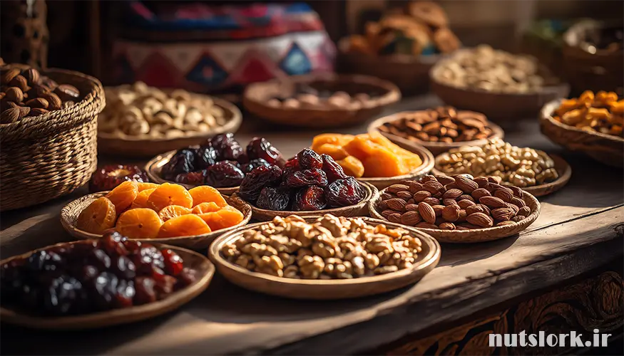 انواع خشکبار تازه و متنوع در فروشگاه آجیل و خشکبار لرک رشت